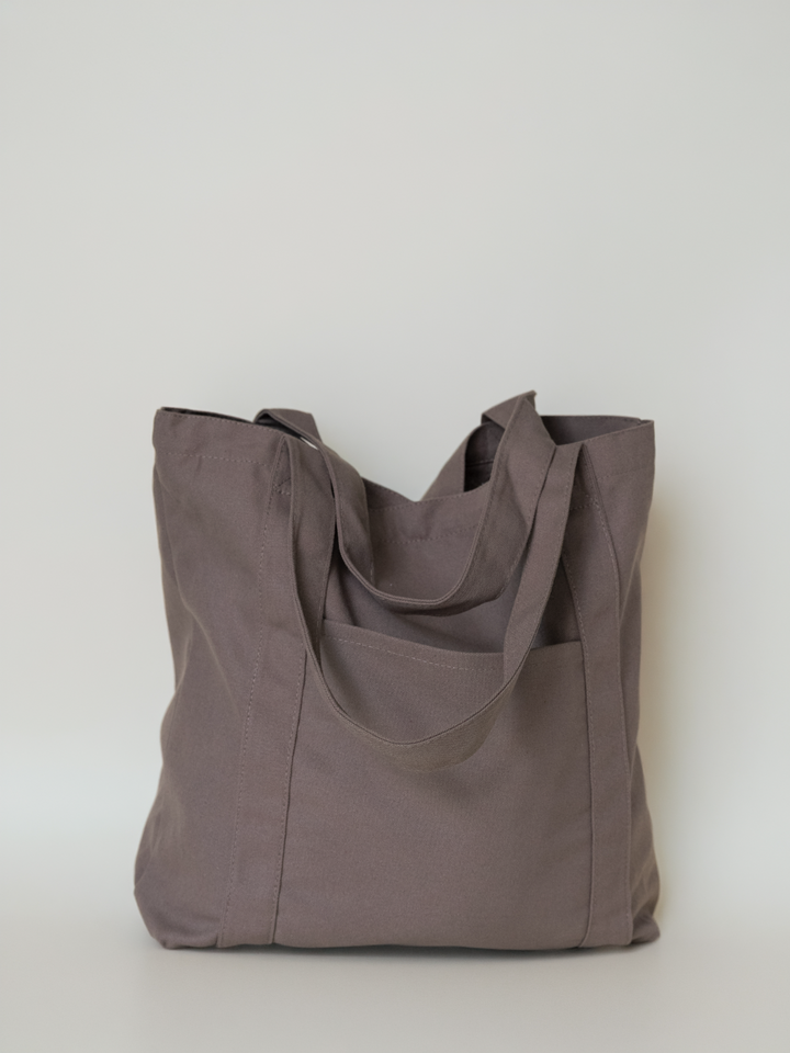 The Everyday Tote in mushroom canvas