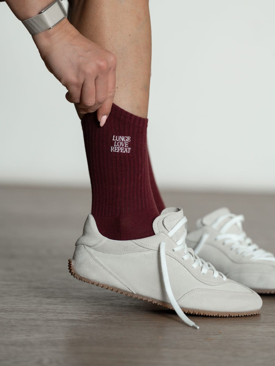 Grip socks with sneakers